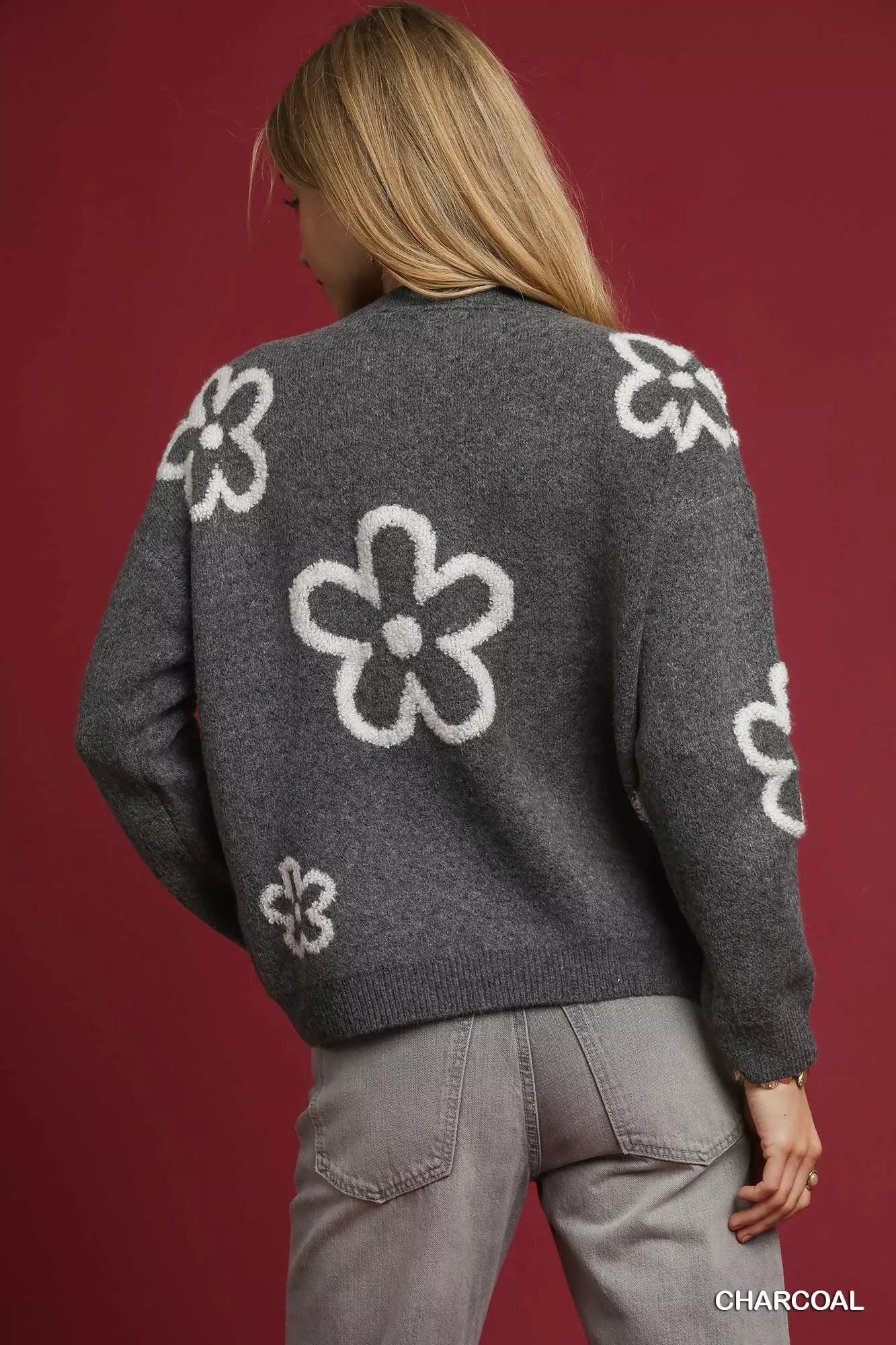 Umgee Round Neck Sweater Accents FitiqueFit