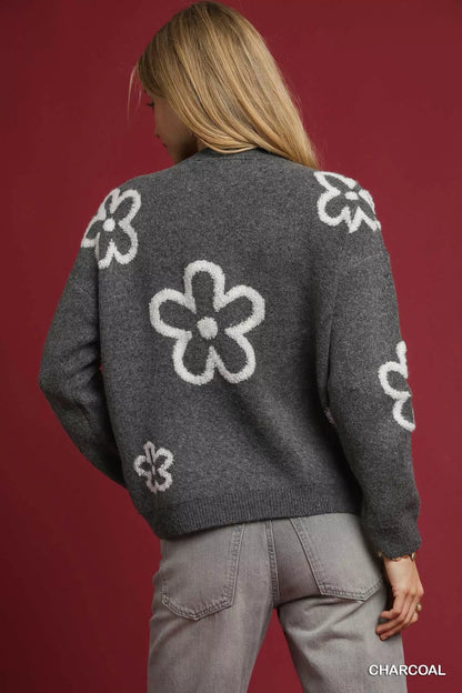 Umgee Round Neck Sweater Accents FitiqueFit