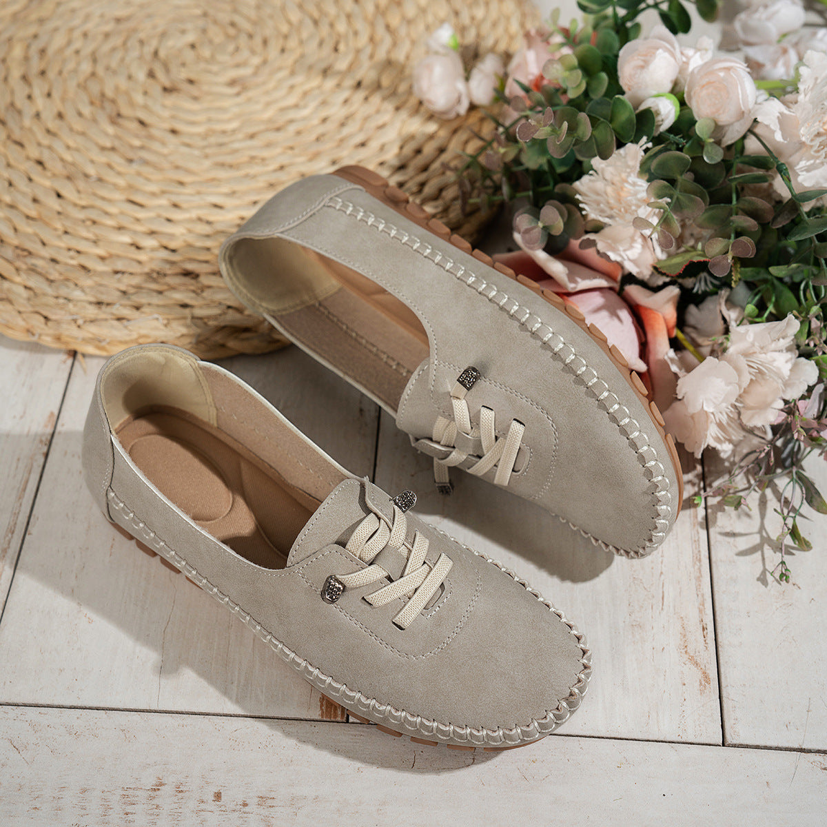 Women’s Comfortable PU Flat Shoes | Soft All-Matching Casual Flats FitiqueFit