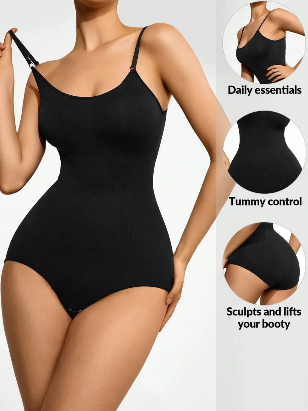 Basic Bae Full Size Scoop Neck Butt Lifting Bodysuit New Era Fashion LLc