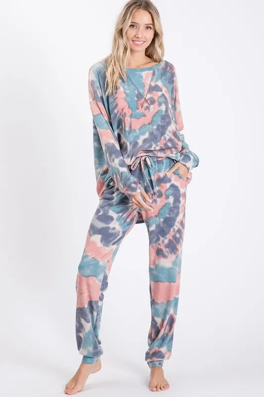 BiBi Tie Dye French Terry Casual Pants New Era Fashion LLc