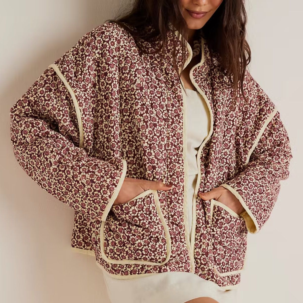 Plus Size Stand Collar Quilted Floral Cotton Coat Jacket Women See size chart under “more details” The Fashion Celestial