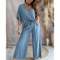Women’s Lounge Set with Wide Leg Pant FitiqueFit