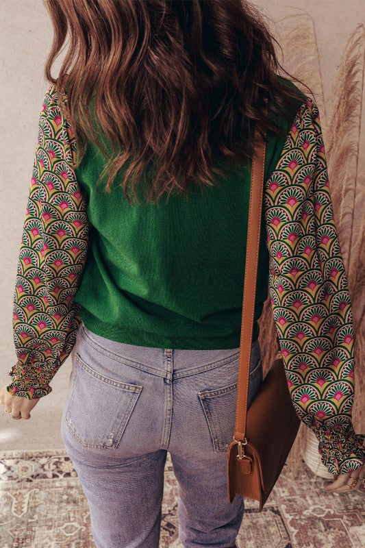 Floral Patchwork Puff Sleeve Sweater Shop Style & More | Fresh Looks, Everyday Deals & Free Shipping