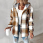 Plaid Drawstring Hoodie Shirt FitiqueFit