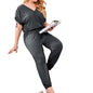 Leisure Fashion Home Wear Short-sleeved Jumpsuit Grayceful LLC