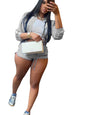 Zippered Contrast-Color Webbing Shorts Womens Two-Piece Set New Era Fashion LLc