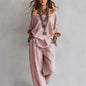 Women's Off-Shoulder Top & Wide-Leg Pants Set FitiqueFit