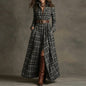 Women's Printed Lapel Slim-Fit Dress – Elegant Commuter Style FitiqueFit