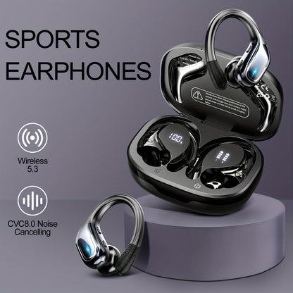 LIFEBEE New Wireless Earbuds for Running Sports, Wireless Earphones with Earhooks Pure Bass Sound, Over Ear Headphones ENC Noise Cancelling with Dual-LED Display, Earphones Built-in Microphone NovaCart