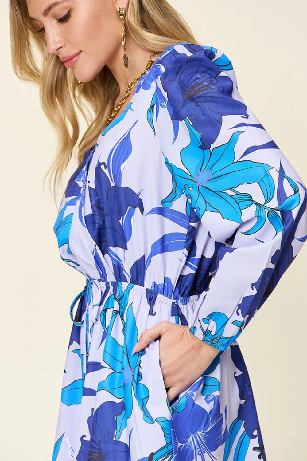 Double Take Full Size Floral Long Sleeve Romper with Pockets New Era Fashion LLc