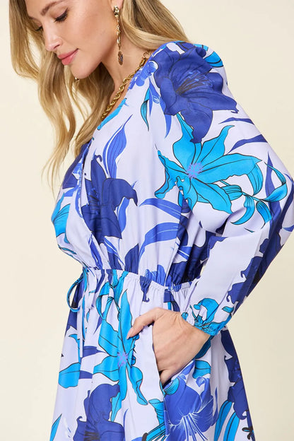 Double Take Full Size Floral Long Sleeve Romper with Pockets New Era Fashion LLc