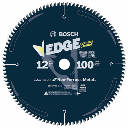 BOSCH PRO12100NFB 12 In. 100 Tooth Edge Non-Ferrous Metal-Cutting Circular Saw Blade VM Hardware