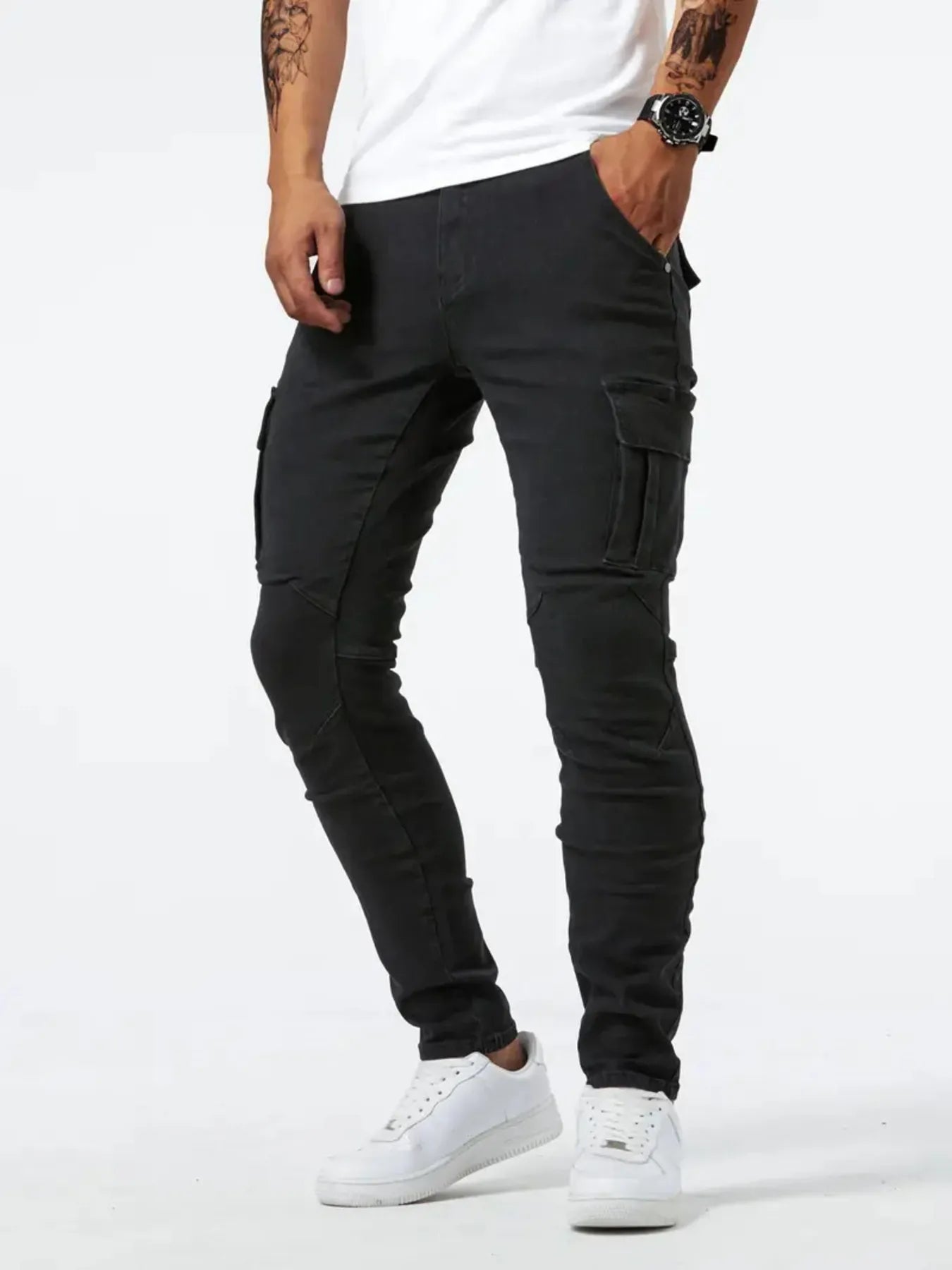 Men's Plus Size Skinny Cargo Jeans New Era Fashion LLc
