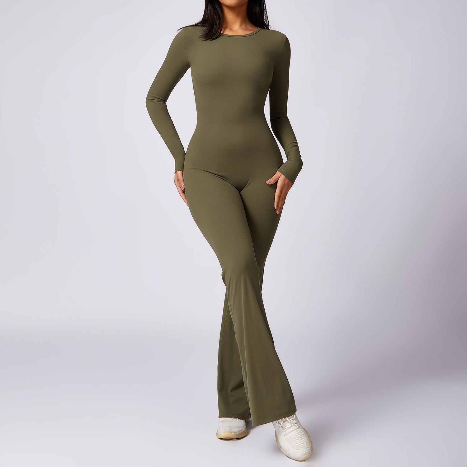 Leisure Horn Long Sleeve Yoga Jumpsuit Tight Quick-drying Sports Workout Grayceful LLC