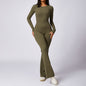 Leisure Horn Long Sleeve Yoga Jumpsuit Tight Quick-drying Sports Workout Grayceful LLC