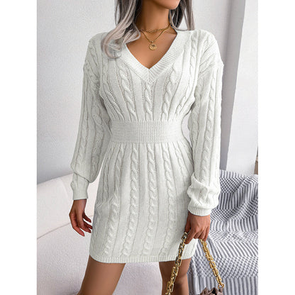 Women’s V-Neck Bodycon Sweater Dress FitiqueFit