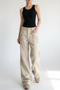 Women’s Straight Leg Slightly Flared Washed Casual Pants FitiqueFit