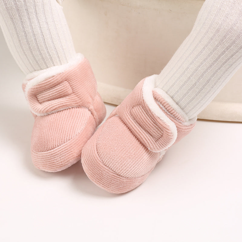 Toddler Baby Girls Booties Plus High Top Slippers Indoor Shoes Crib Shoes First Walker Shoes For Winter NovaCart