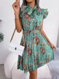 🌸 Dignified Flowers Lace-Up Waist Pleated Maxi Skirt FitiqueFit