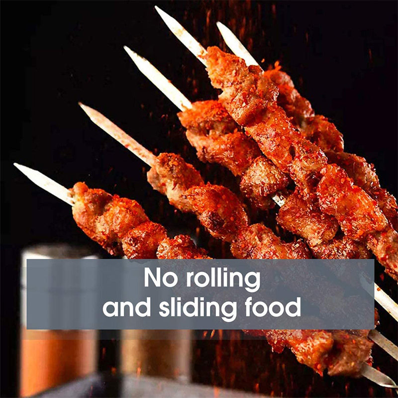 15pcs of Stainless Steel Skewers And 1 Storage Tube for Barbecuing; Reusable Grill Skewers for Shish Kebab And Camping Flat Forks Gadgets NovaCart