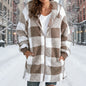 Plaid Hooded Zip-Up Oversized Jacket — Women’s Winter Commute Coat FitiqueFit