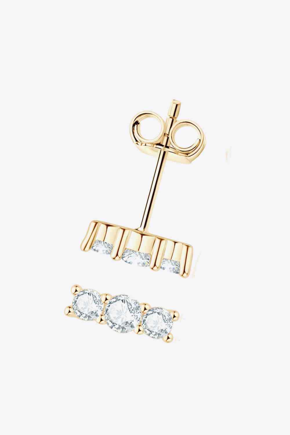 Heartbeat Rhythm Moissanite Stud Earrings – Modern Minimalist Design in 925 Sterling Silver See size chart under “more details” The Fashion Celestial
