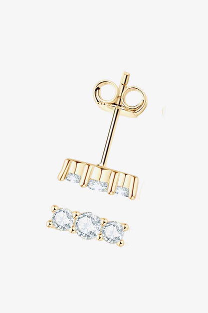Heartbeat Rhythm Moissanite Stud Earrings – Modern Minimalist Design in 925 Sterling Silver See size chart under “more details” The Fashion Celestial
