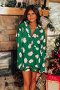 Women’s Satin Santa Claus Pajama Set | Christmas Print Two-Piece Loungewear FitiqueFit