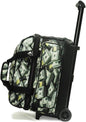 Deluxe Double Roller 2 Ball Bowling Bag with Large Separate Shoe Compartment (Up to 2 Pairs of Shoes) and Accessory Pockets, Sturdy Square Handle - Extends to 40" - Pro Options Available