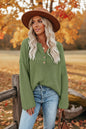 Solid Color V-Neck Pullover Knit Sweater | Relaxed Distressed Fit FitiqueFit