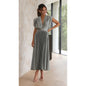 Elegant Pleated Casual Loose Zip Sleeveless Dress Grayceful LLC