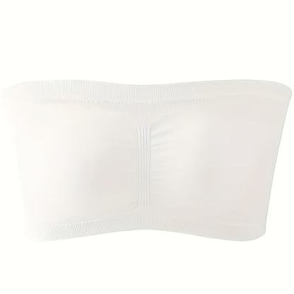 Plus Size Double-Layer Anti-See-Through Base Layer Tube Top Bra with Padded Cups, Wire-Free, and Underwire-Free NovaCart