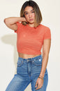 Basic Bae Full Size Ribbed Round Neck Short Sleeve T-Shirt New Era Fashion LLc