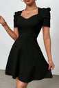 Women's Boat Neck High-Waist Mini Dress – Zipper Patchwork FitiqueFit