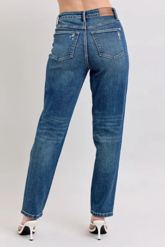 Judy Blue Full Size High Waisted Rigid Magic Non-destroy Straight Leg Jeans Plus Size West2East Surf