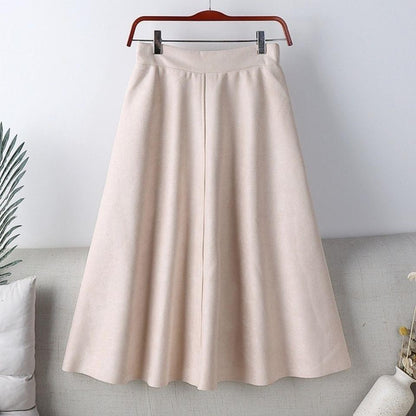 High Waist Slimming Mid-length Retro A- Line Large Hem Umbrella Skirt Grayceful LLC