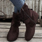 1.18inch Inner Height Increase Women's Short Boots with Flat Sole, Buckle Closure, Comfortable, Warm, and Lightweight, Women Shoes NovaCart