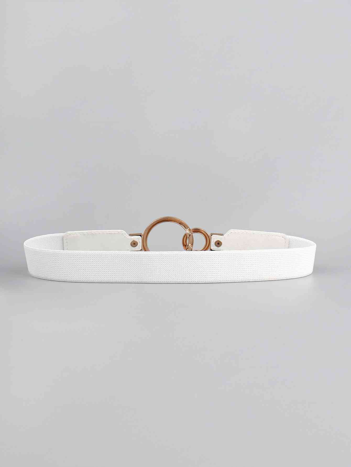 ElegantStyle Double Ring Buckle Elastic PU Belt – Adjustable Comfort Fit See size chart under “more details” The Fashion Celestial