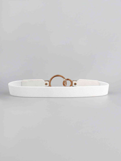 ElegantStyle Double Ring Buckle Elastic PU Belt – Adjustable Comfort Fit See size chart under “more details” The Fashion Celestial