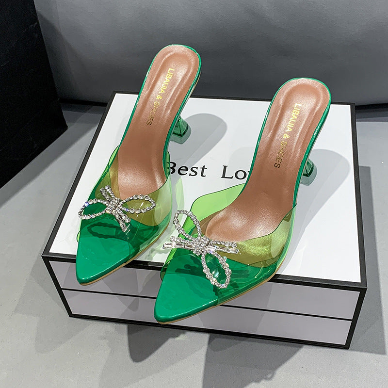 Plus Size Women's High Heels Big Bow Rhinestone Buckle Wedding Shoes Crystal Red High Heel Sandals See size chart under “more details” The Fashion Celestial