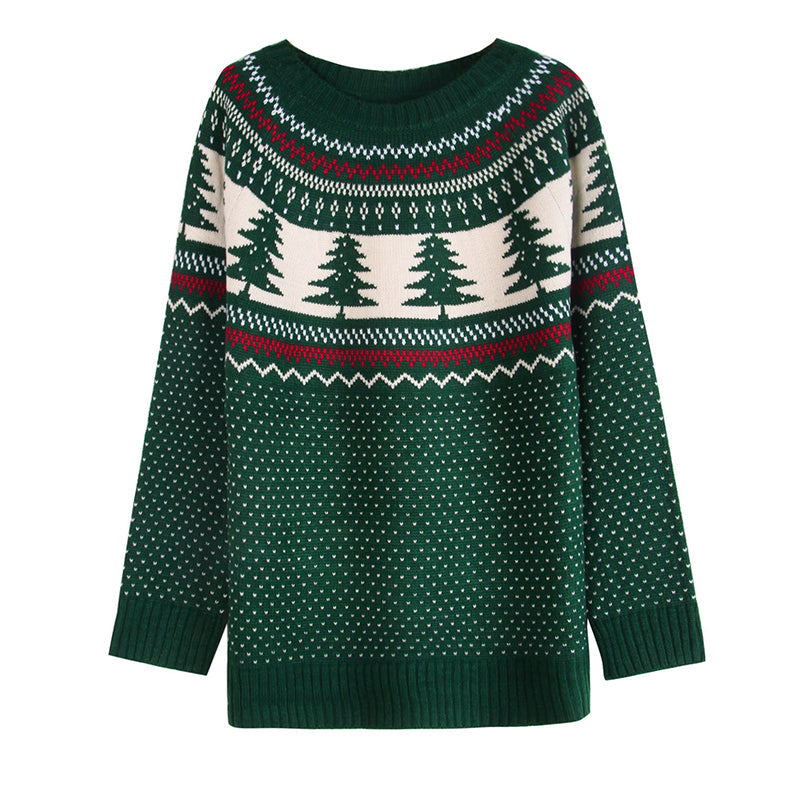 Women's Casual Pine Pattern Sweater FitiqueFit
