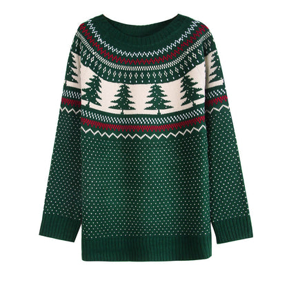 Women's Casual Pine Pattern Sweater FitiqueFit