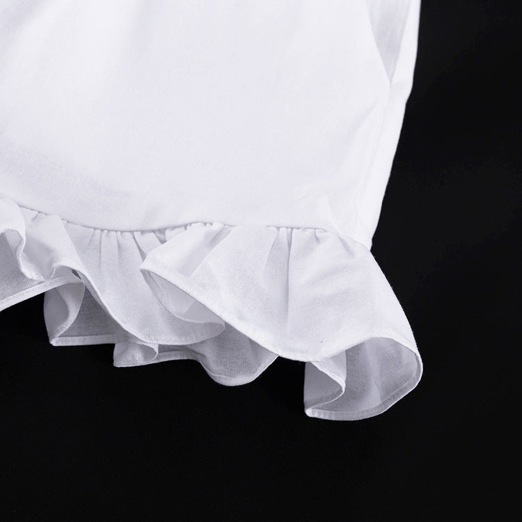 Women's Ruffled Linen-Blend Cropped Blouse & Shorts Set FitiqueFit