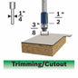 BOSCH 85269MC 3/8 In. x 1/2 In. Carbide-Tipped Double-Flute Flush Trim Router Bit VM Hardware