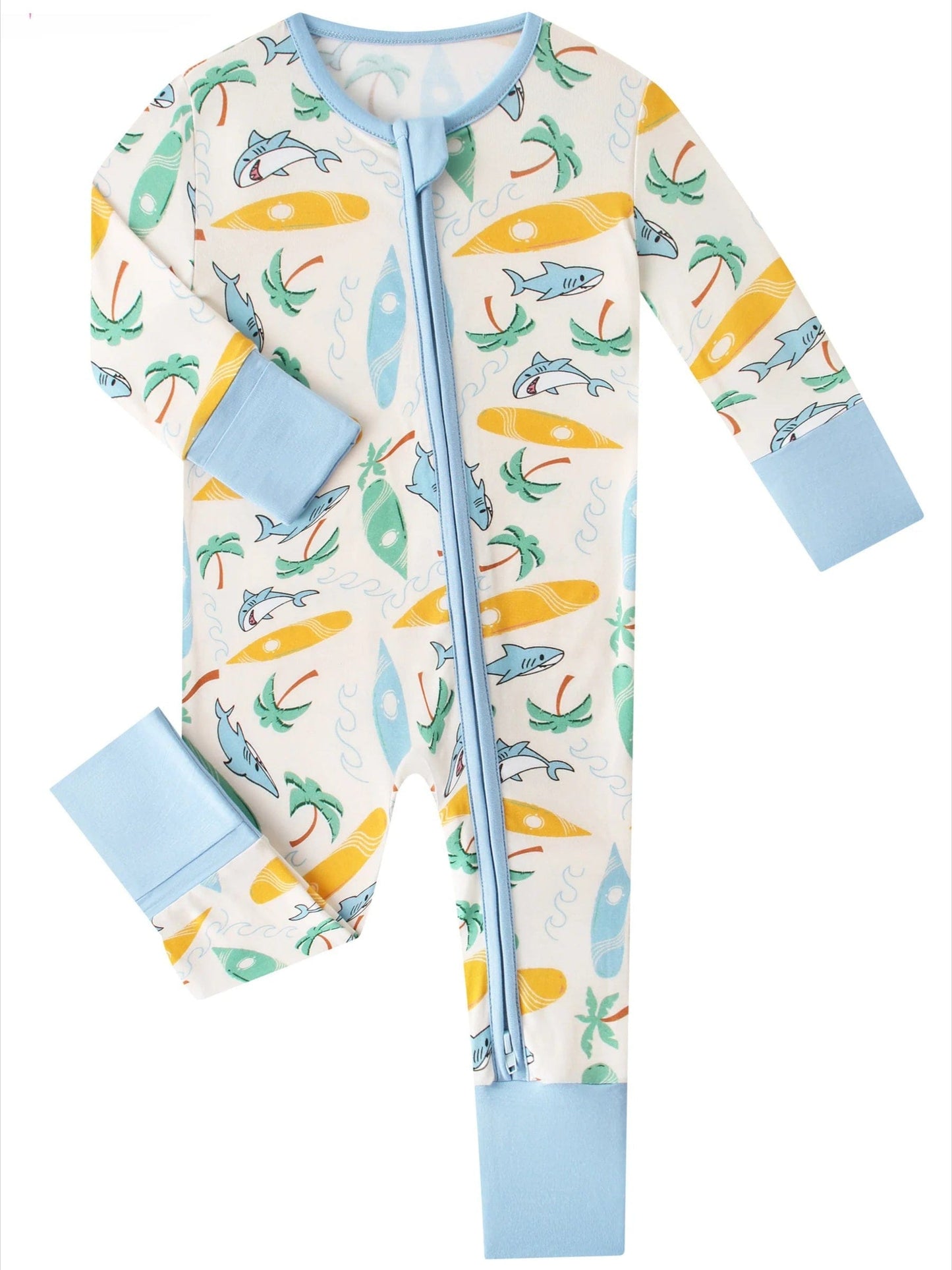 Posh TOT Surf's Up Bamboo Baby Convertible Zippy Romper  CINCO DE MAYO PROMO - FINAL SALE Charlies Project Kids