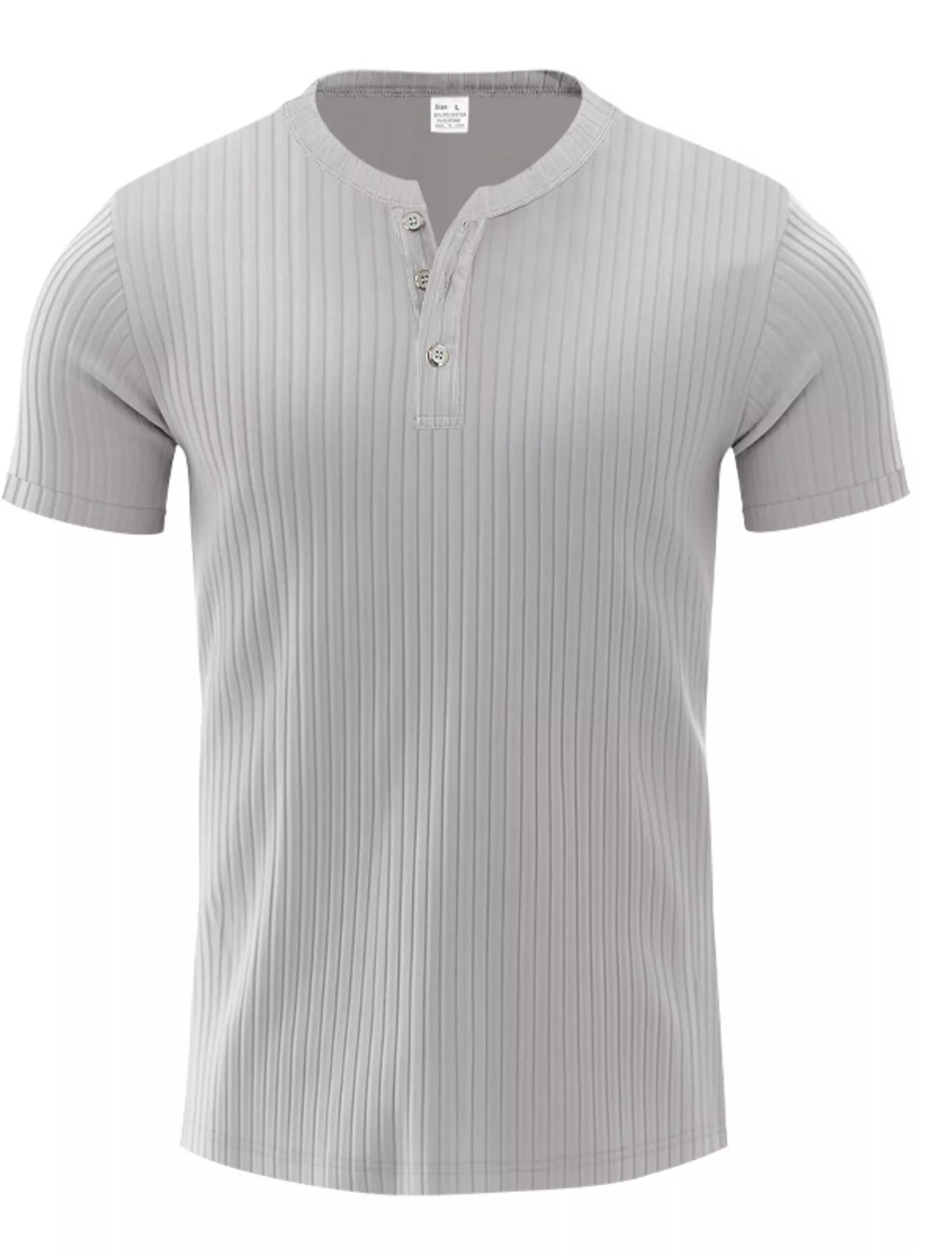 Men's Full Size Ribbed Button-Down Casual T-Shirt Plus Size New Era Fashion LLc
