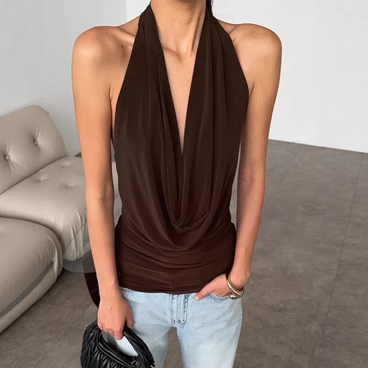 Designer Knitted Backless Boat-Neck Top Women’s Clothing FitiqueFit