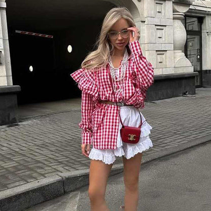 Personality New Cotton Plaid Women's Shirt See size chart under “more details” The Fashion Celestial