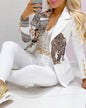 Women's Printed Coat & Trousers Two-Piece Set – 19 Prints, Casual Fashion Suit FitiqueFit